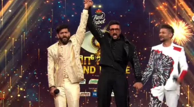 Watch Roopesh Shetty win the title at the end of Bigg Boss Kannada 9 in these highlights from the show's dramatic final episode